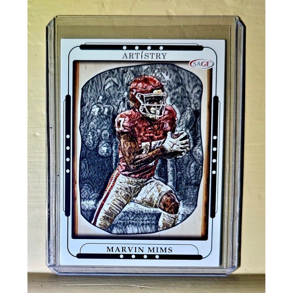 Marvin Mims 2023 SAGE NFL Artistry Football #90 Card